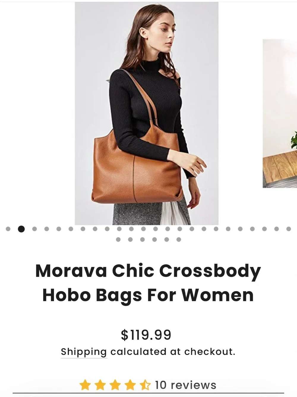 Bostanten Chic Hobo Tote Bag - Tan